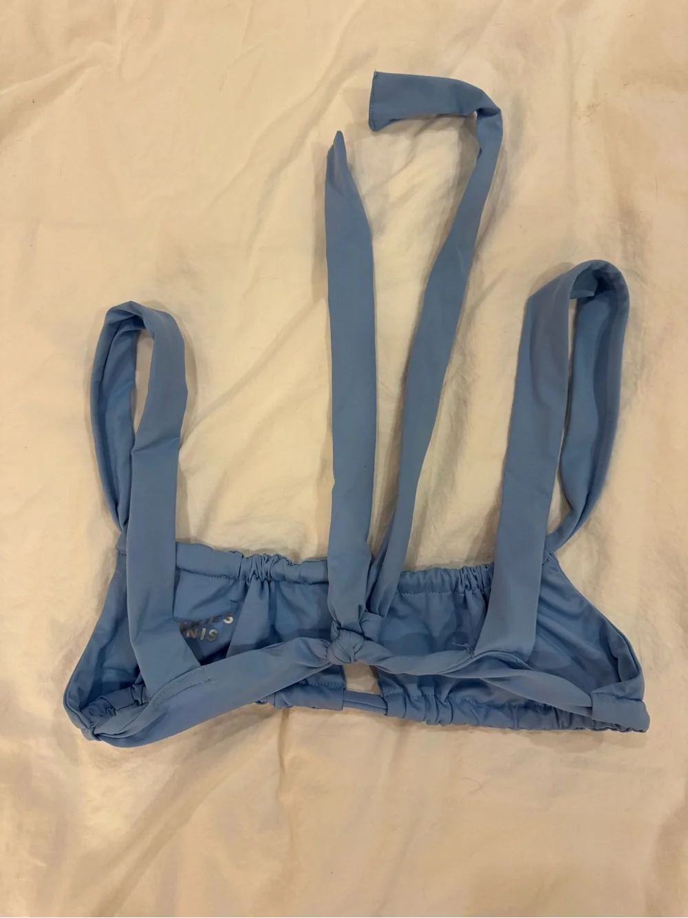 Frankies Bikinis Willow Ruched Bikini Top - Chambray Blue - SIZE M